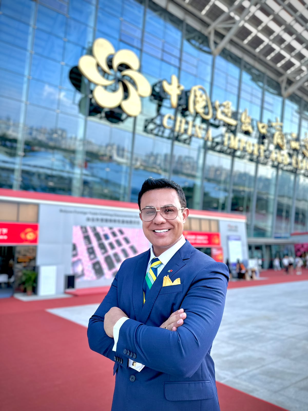 Leandro Monteiro no complexo da Canton Fair, em Guangzhou